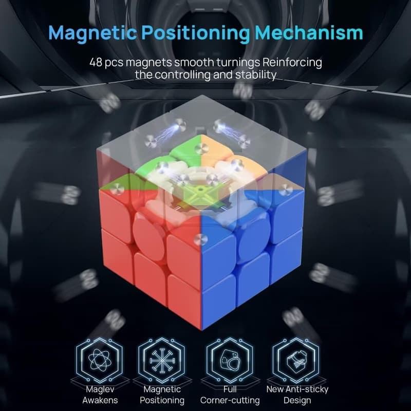 Professional Magnetic Speed Cube 3x3 - Stickerless Puzzle Toy