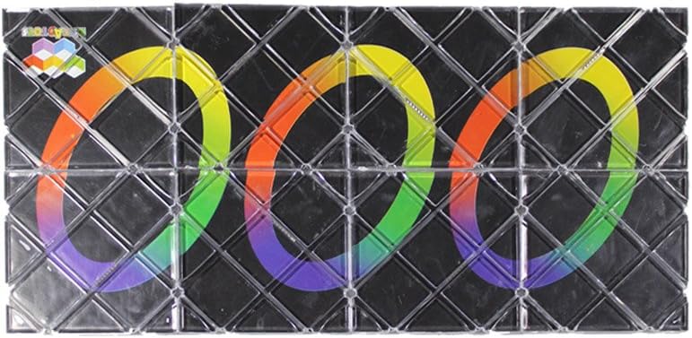 Magic Folding Puzzle Cube - 8 Panels, 3 Rings, Black