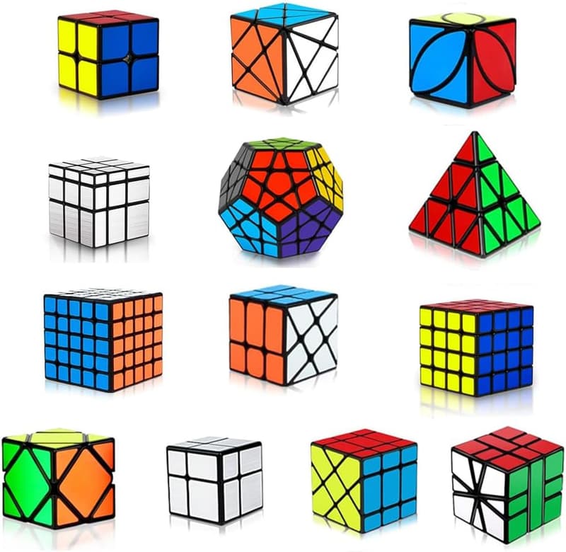 Speed Cube Set - 13-Pack Puzzle Collection for Kids & Adults