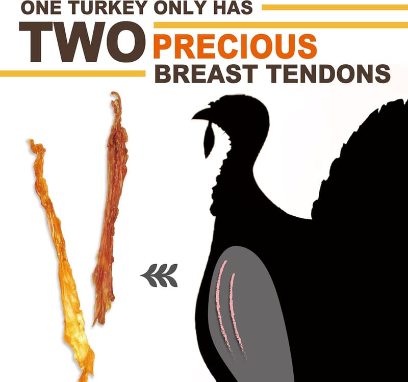 Premium USA-Sourced Turkey Tendon Dog Treats for Large Dogs