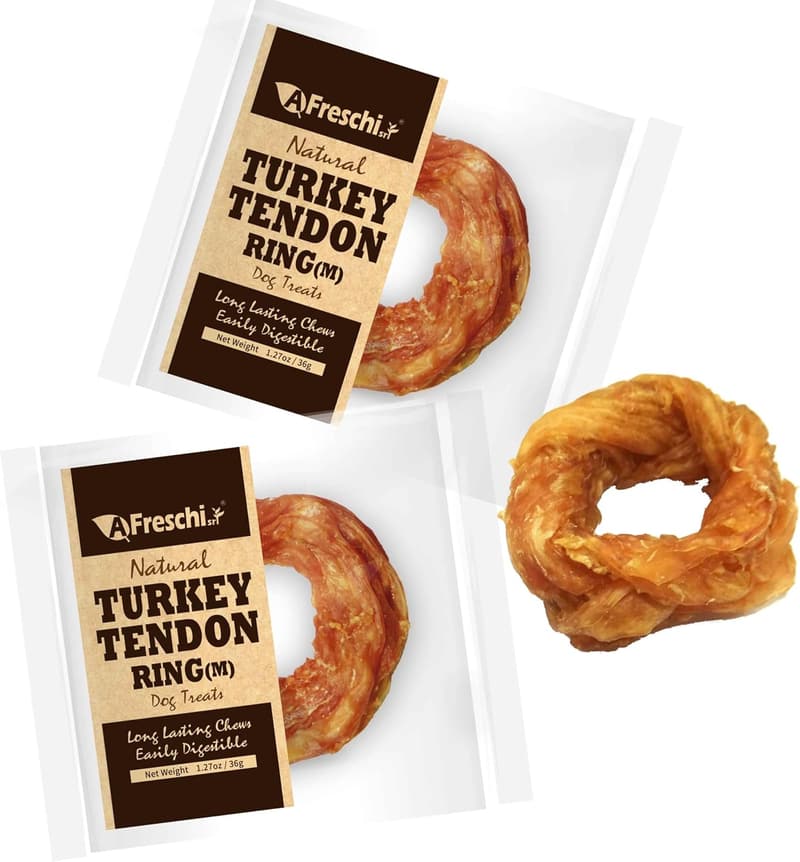 Natural Turkey Tendon Dog Treats (Pack of 2) - Hypoallergenic Chew