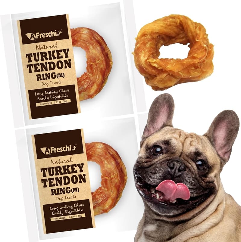 Natural Turkey Tendon Dog Treats (Pack of 2) - Hypoallergenic Chew