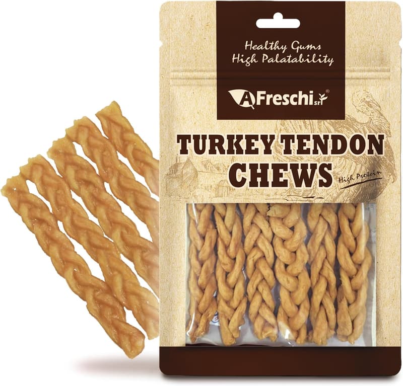 All-Natural Turkey Tendon Braided Dog Treats - 3.5 oz