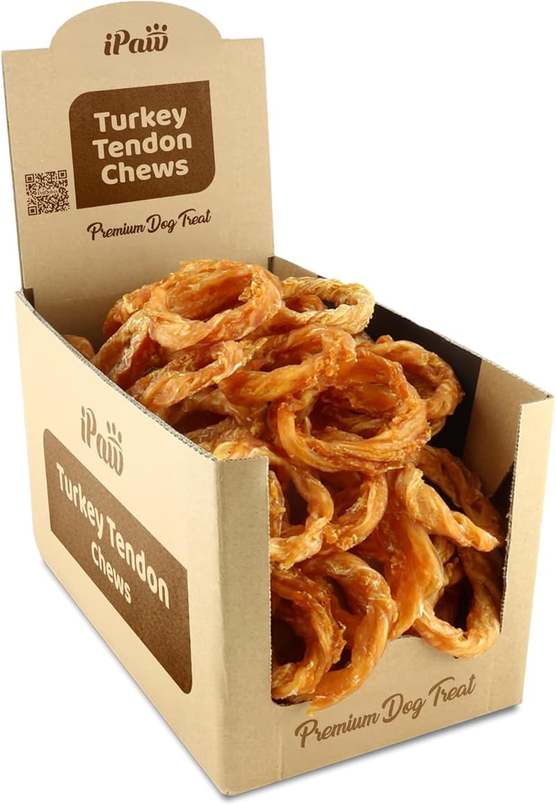 USA-Sourced Hypoallergenic Turkey Tendon Dog Treats - 40 Units