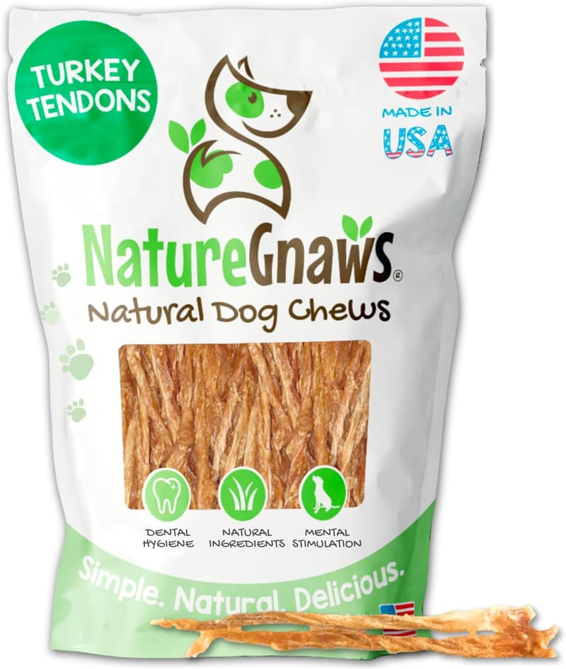 USA Turkey Tendons Dog Chew Treats - 1Lb Grain-Free Snacks