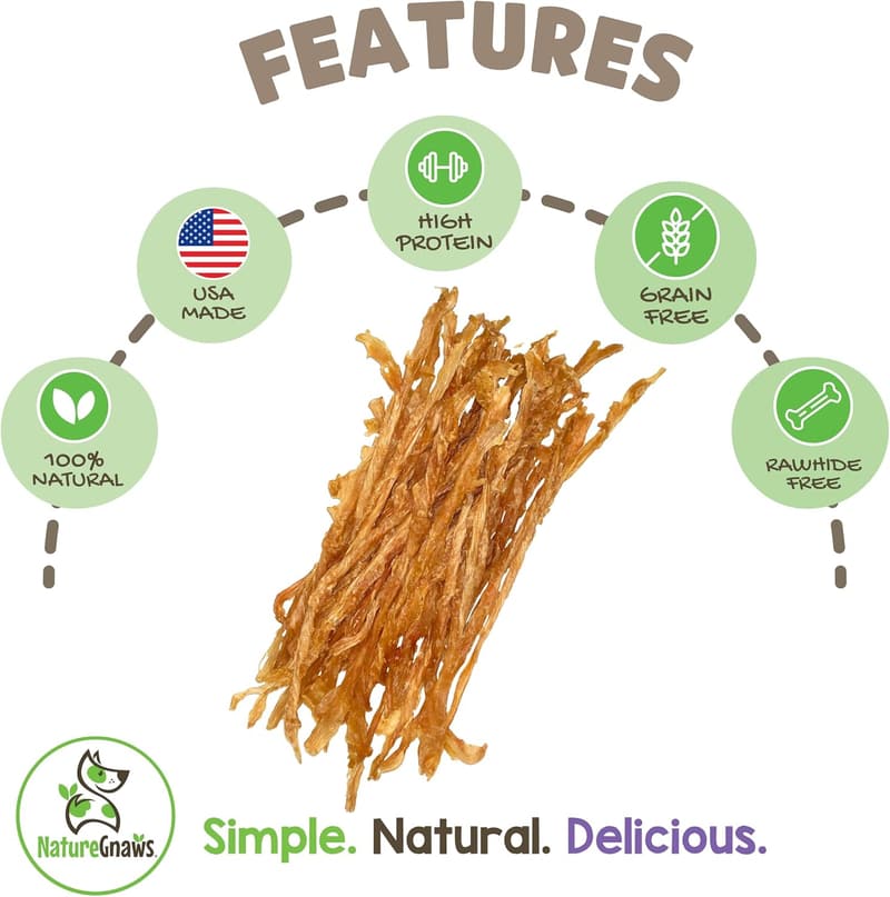 USA Turkey Tendons Dog Chew Treats - 1Lb Grain-Free Snacks
