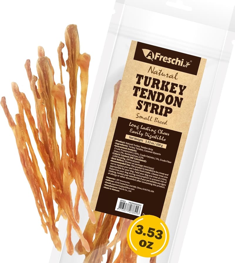 All-Natural Turkey Tendon Dog Treats for Small Breeds, 3.53 oz