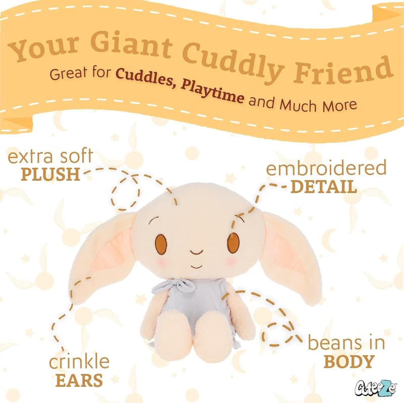 Harry Potter Dobby Plush Toy - Soft 25-Inch Cuddle Gift for Kids