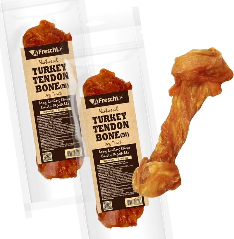All-Natural Turkey Tendon Dog Treats - Pack of 2