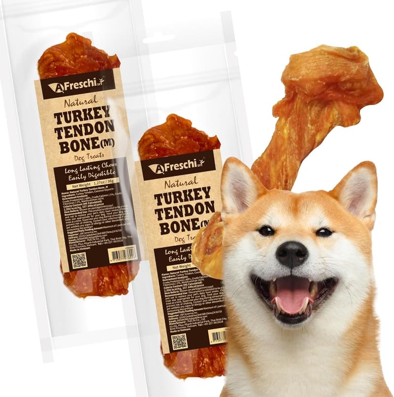 All-Natural Turkey Tendon Dog Treats - Pack of 2