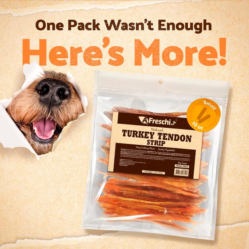 Natural Turkey Tendon Puppy Chew - 10oz, Hypoallergenic