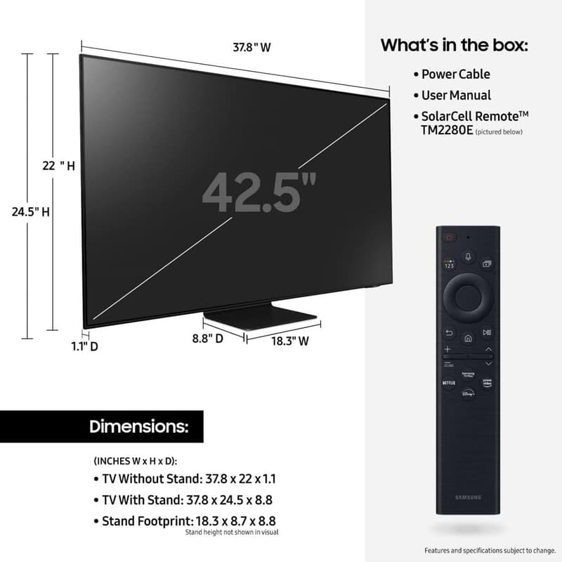 SAMSUNG 43-Inch Neo QLED 4K Smart TV with Alexa, 2022 Model
