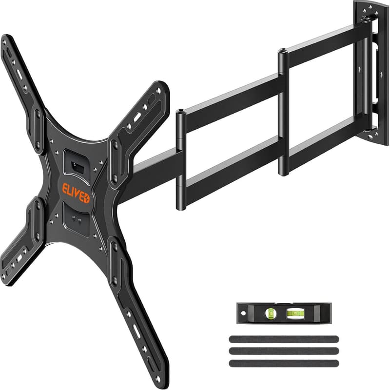 Full Motion TV Wall Mount for 26-65 Inch TVs, Max 77 lbs.