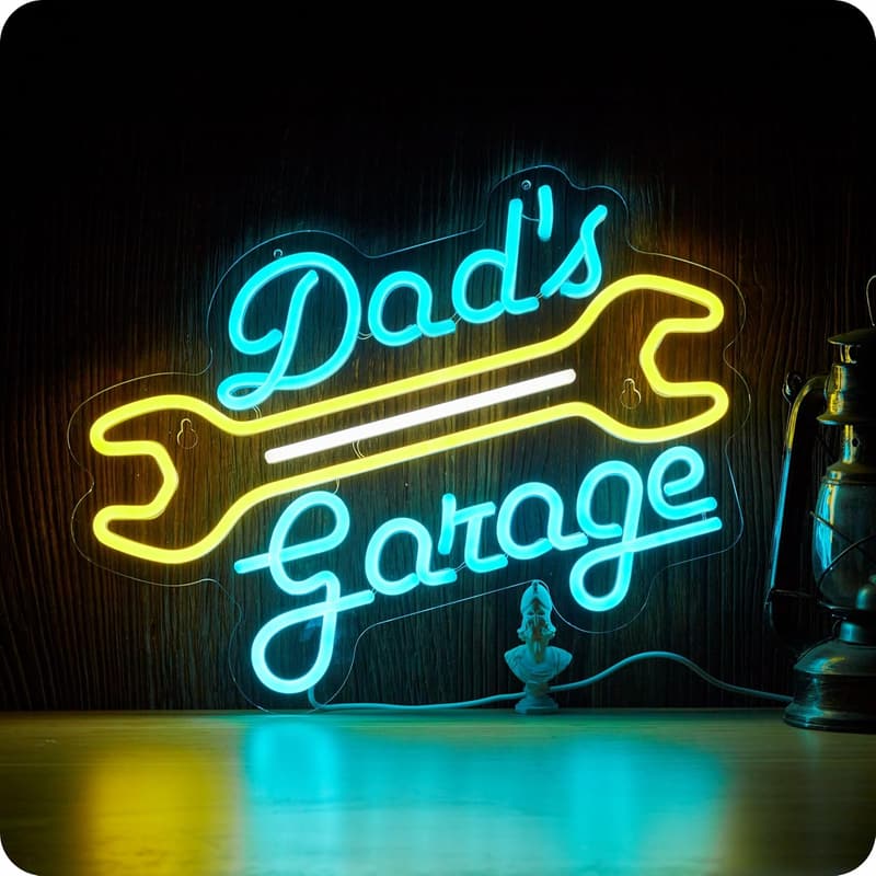 Dad's Garage LED Neon Sign - Wall Decor for Father's Day