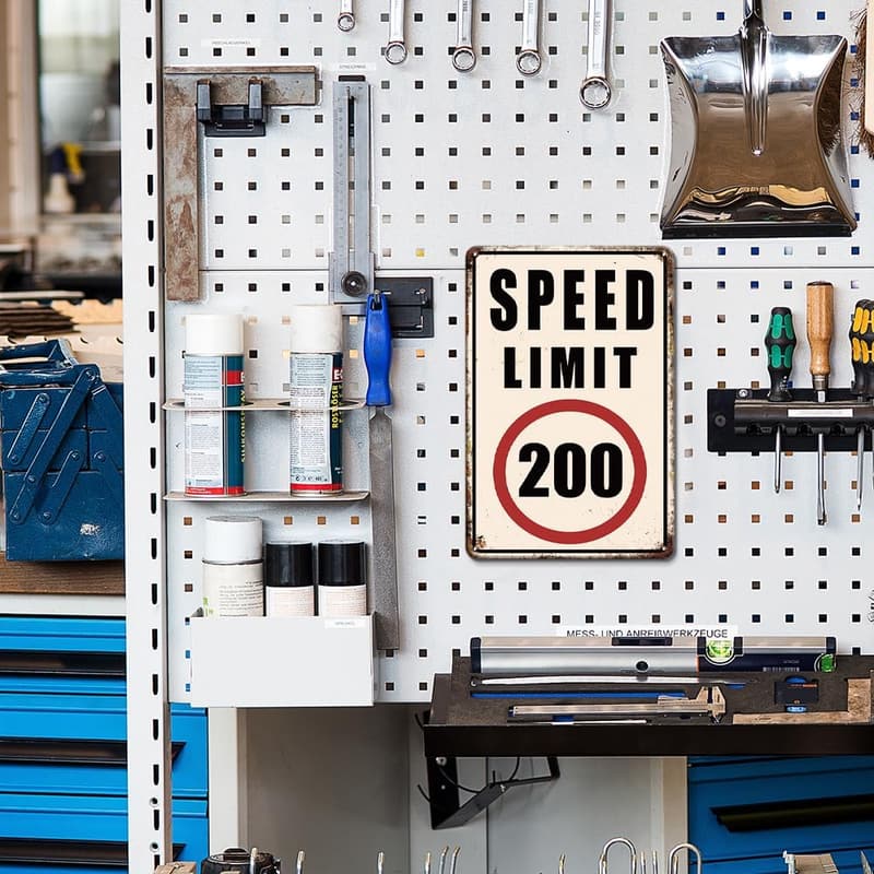 Funny Man Cave Road Sign Poster - Speed Limit 200, 8x12 Inches