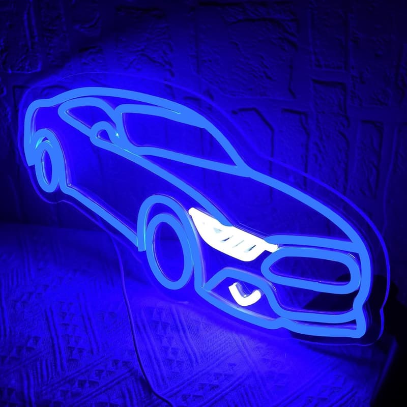 LED Car Neon Wall Sign for Boys' Room or Man Cave Decor