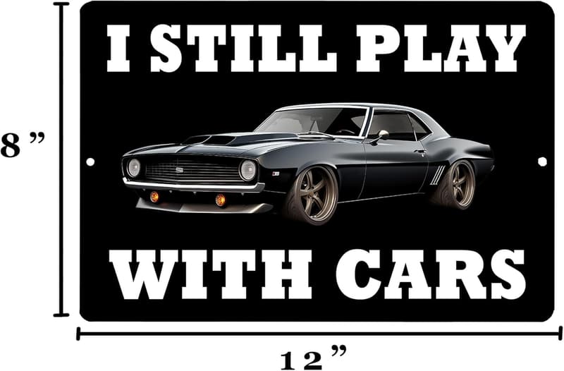 Sarcastic Metal Tin Sign for Man Cave or Garage, 12x8 Inch