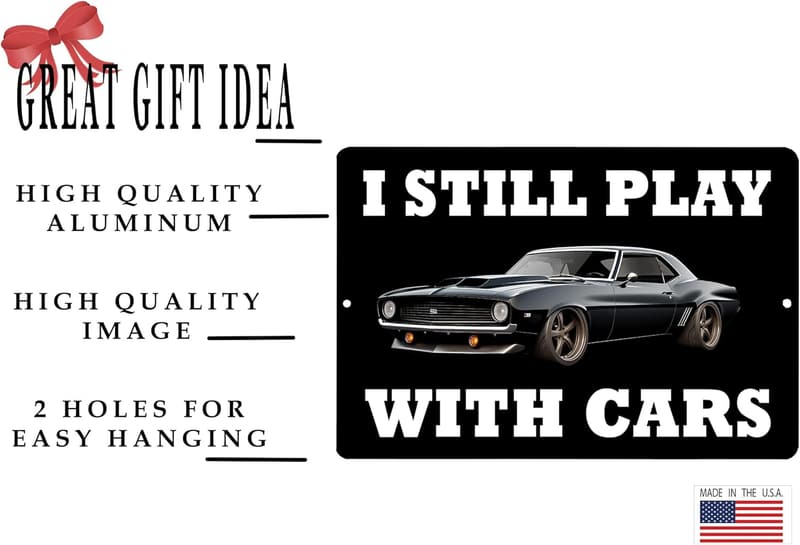 Sarcastic Metal Tin Sign for Man Cave or Garage, 12x8 Inch