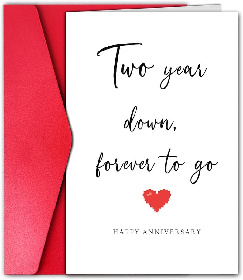 2nd Anniversary Card for Couples – Funny Design