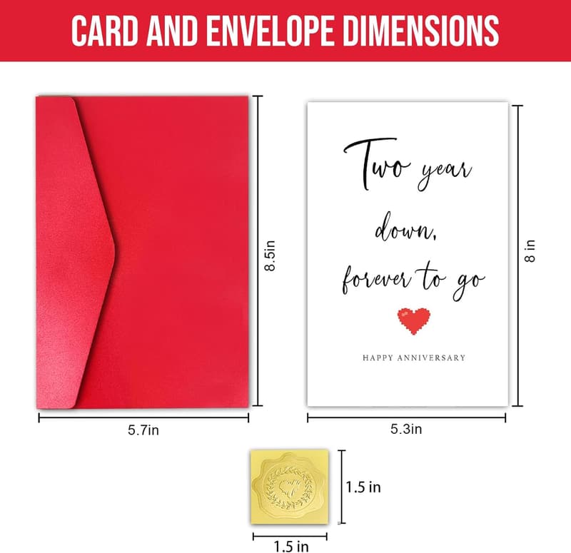 2nd Anniversary Card for Couples – Funny Design