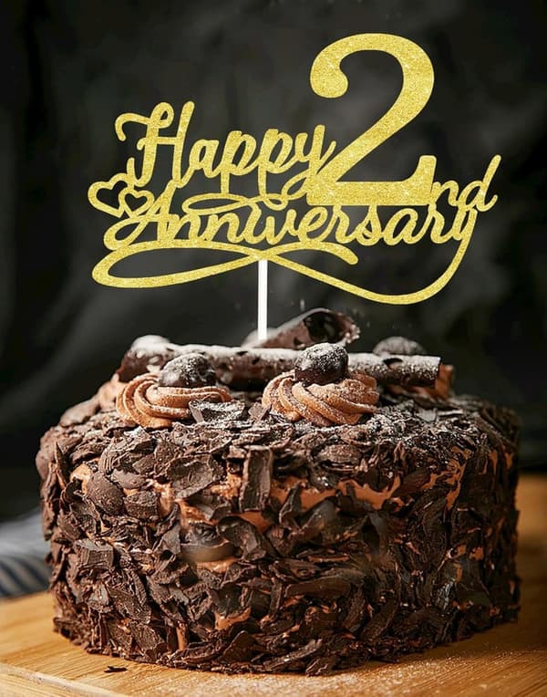 2nd Anniversary Cake Topper - Wedding Party Decoration