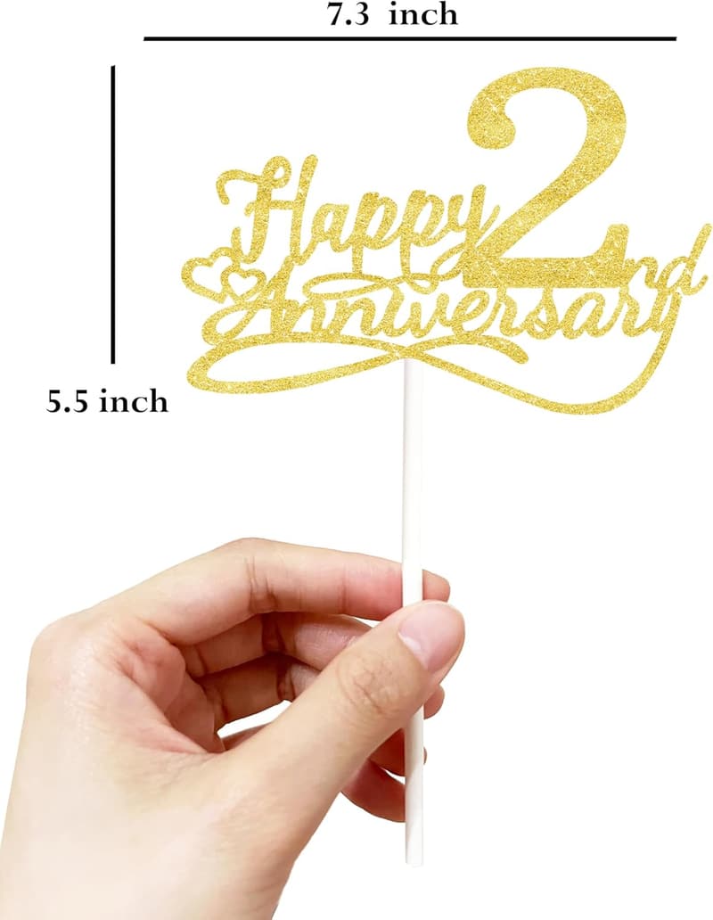 2nd Anniversary Cake Topper - Wedding Party Decoration