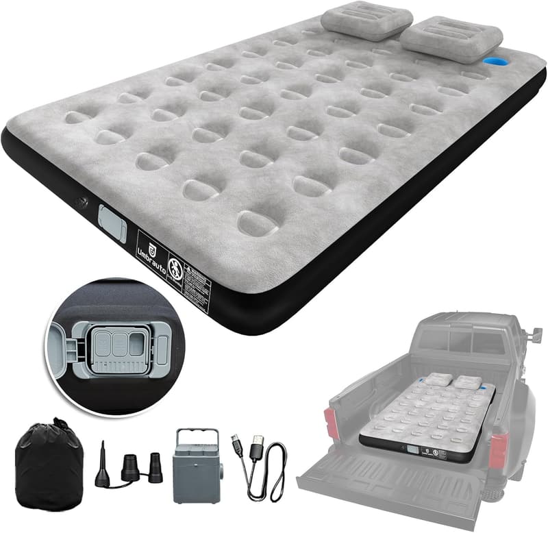 Short Bed Truck Air Mattress with Rechargeable Pump