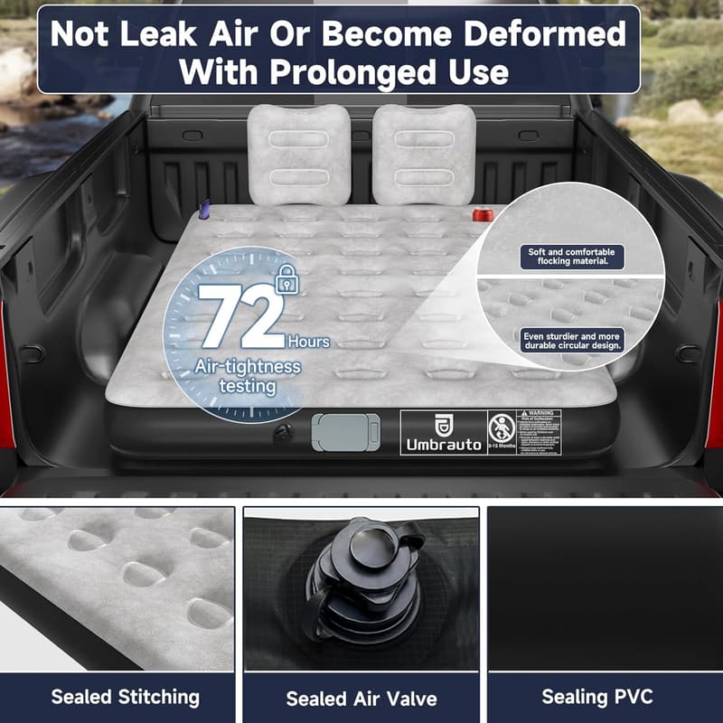 Short Bed Truck Air Mattress with Rechargeable Pump
