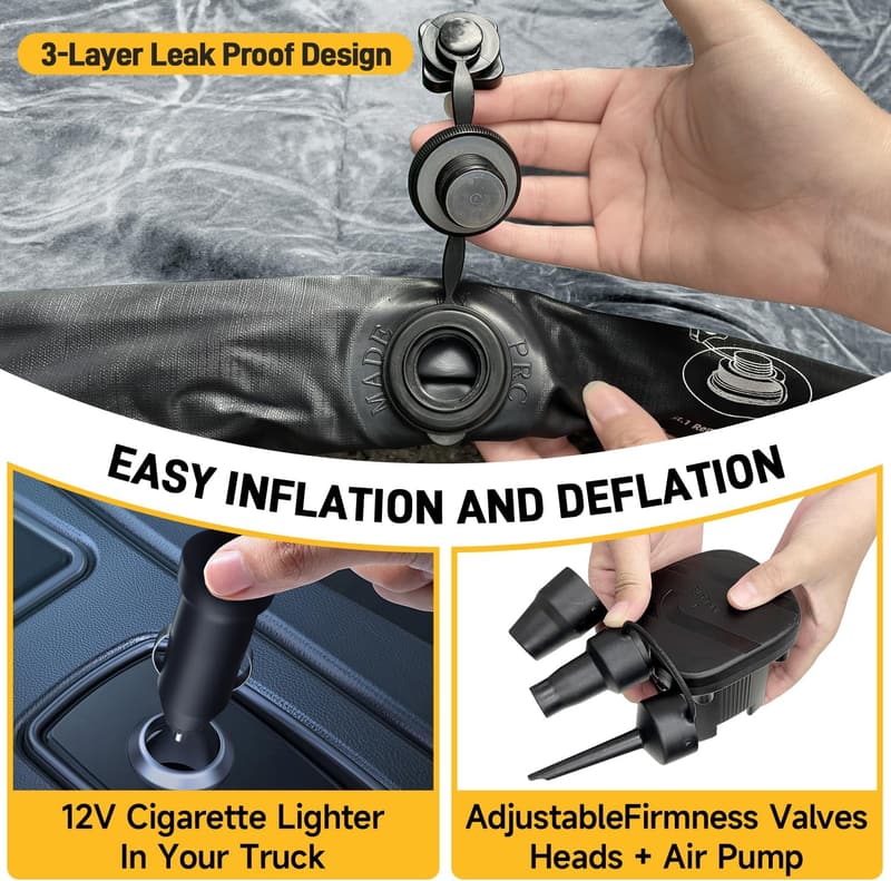 Outdoor Inflatable Air Mattress for Full-Size Trucks, 5.5-5.8ft