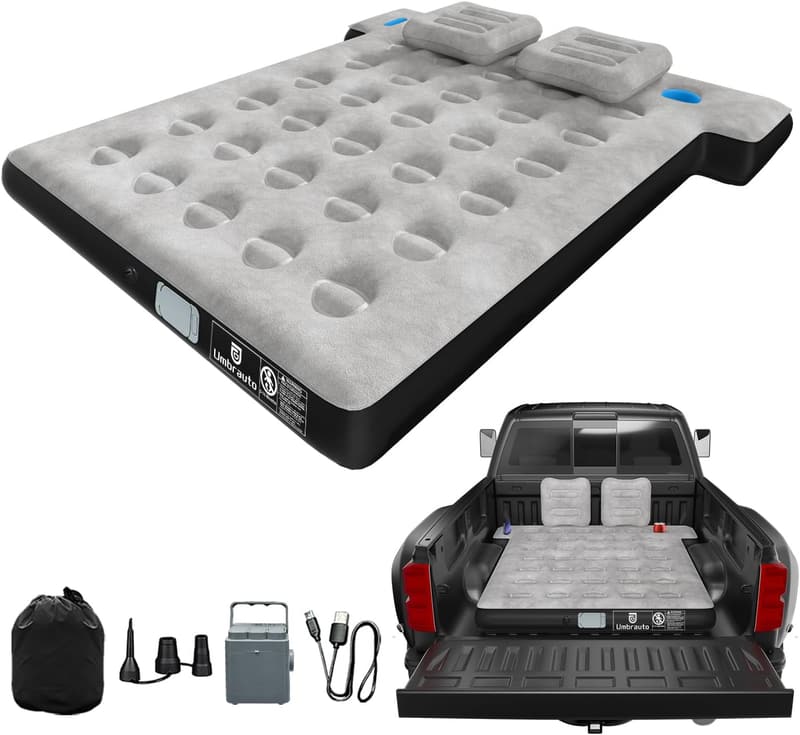 Inflatable Truck Air Mattress with Wireless Pump for Outdoor Travel