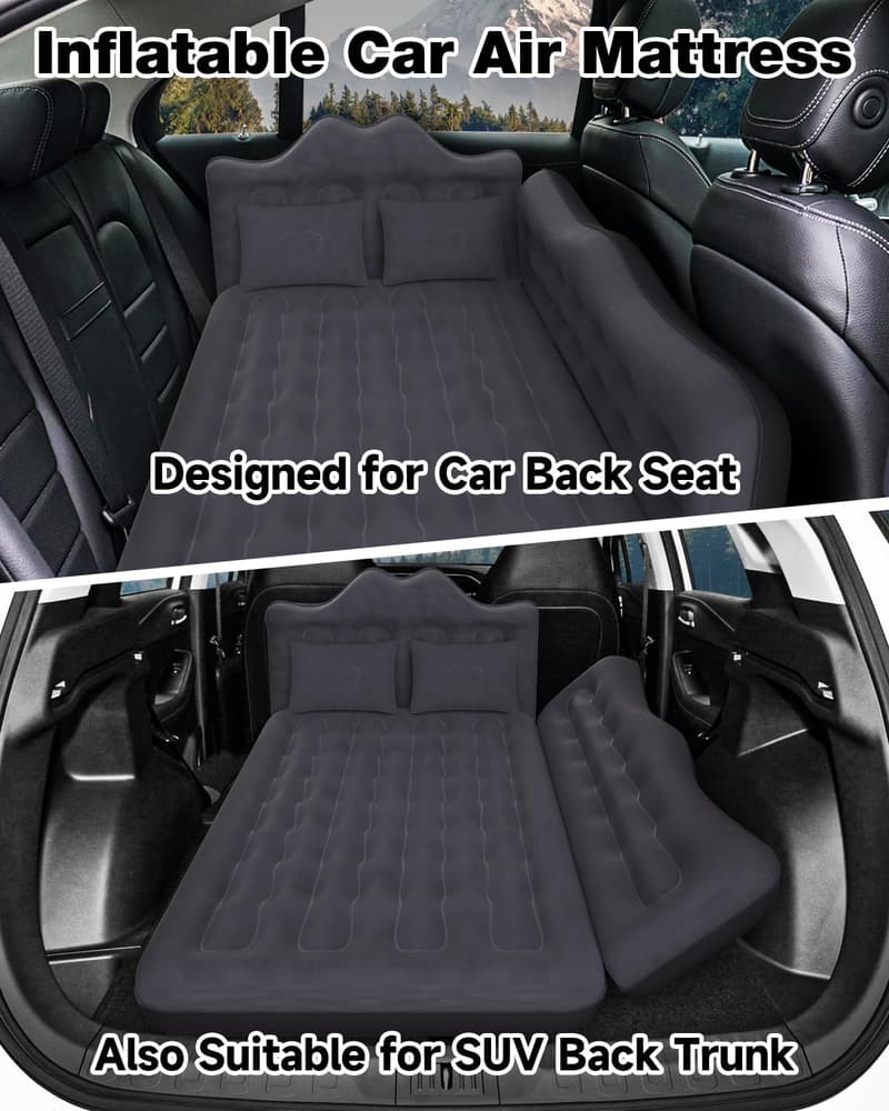 SUV Backseat Inflatable Air Mattress with Pump & Pillows