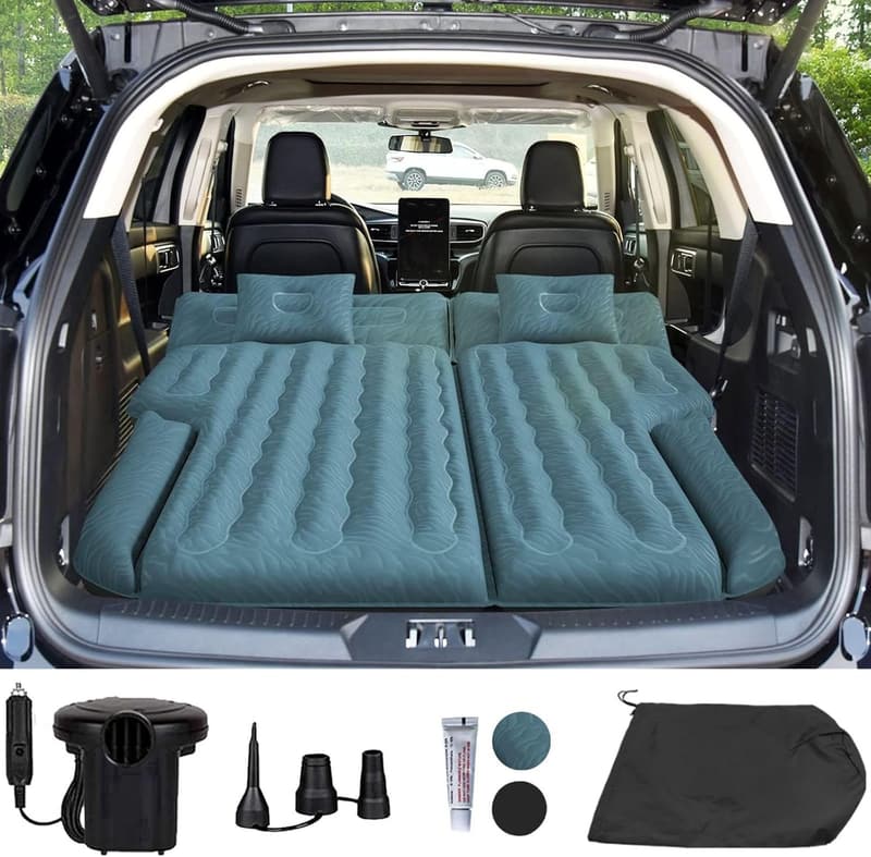 SUV Inflatable Air Mattress with Flocked Surface & Electric Pump