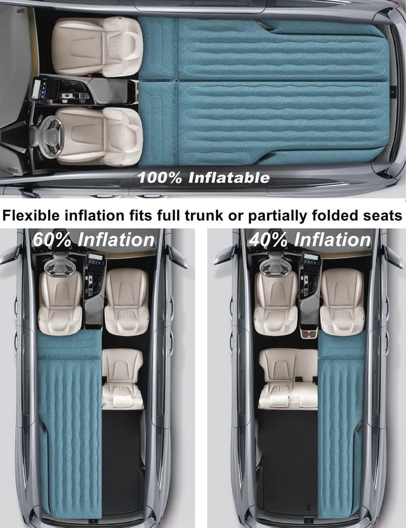 SUV Inflatable Air Mattress with Flocked Surface & Electric Pump