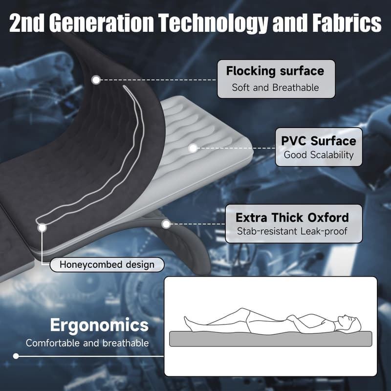 Inflatable Car Air Mattress with Pump & Pillows for Camping