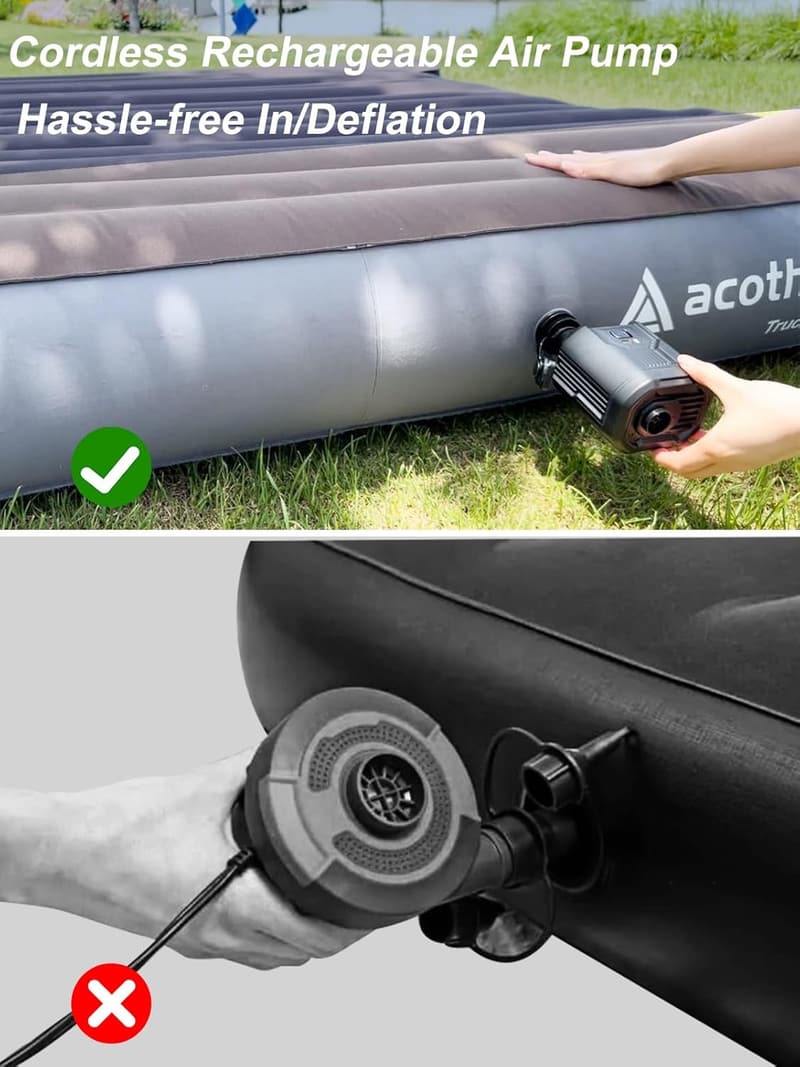 Truck Bed Air Mattress with Rechargeable Pump & Pillows