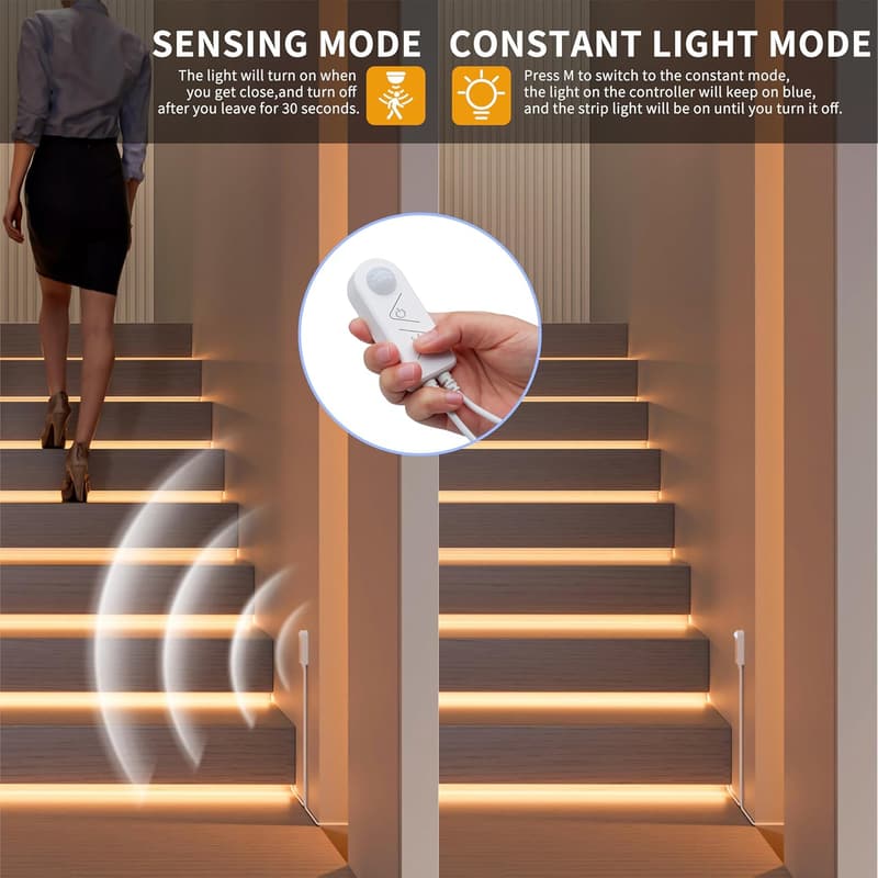 Dimmable COB LED Strip Light with Motion Sensor for Home Projects