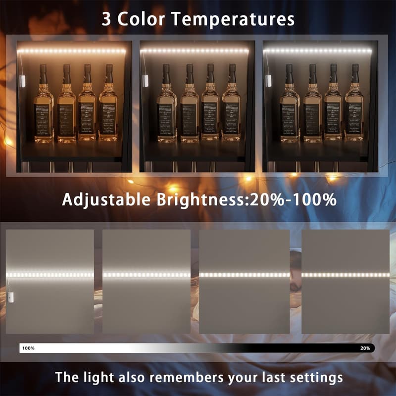 Battery-Powered LED Strip Lights for Kitchen, 6.6FT, 3 Colors