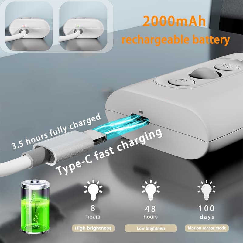 Battery-Powered LED Strip Lights for Kitchen, 6.6FT, 3 Colors
