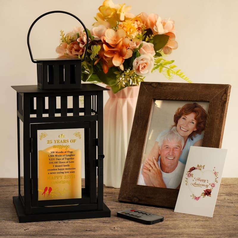 25th Anniversary Lantern for Couples - Elegant Decoration