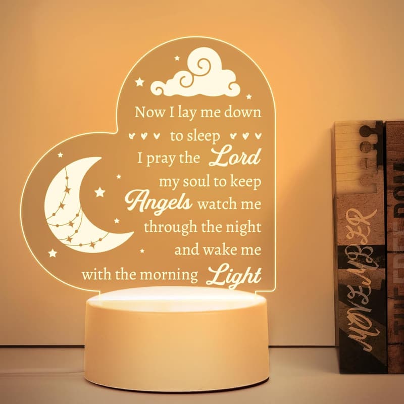 Baptism Night Light Decor for Boys and Girls