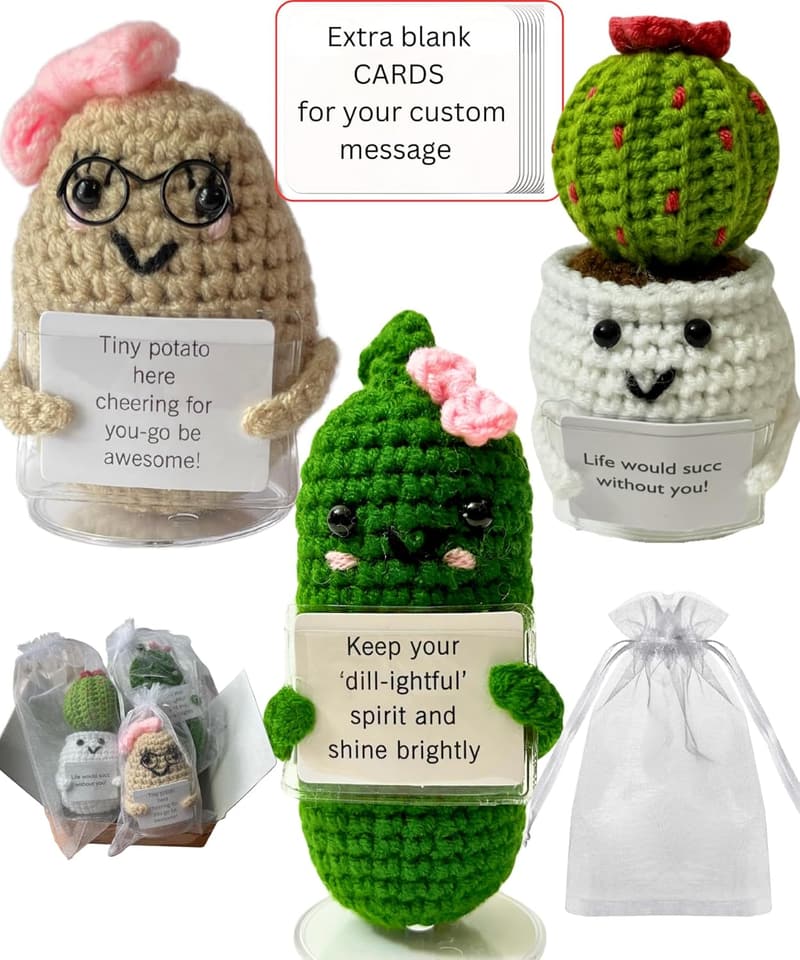 Crochet Succulent with Stand - Gift for Coworkers or Friends