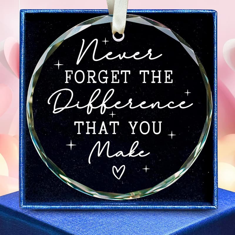Thank You Glass Ornament for Women & Coworkers