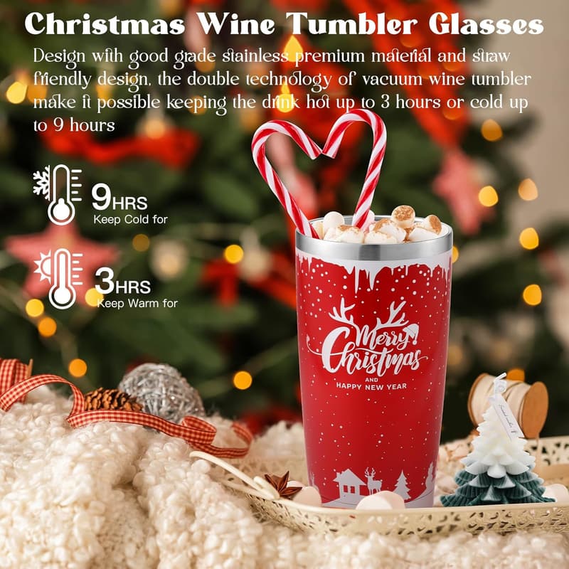 Unique Holiday Gift Set for Women - Xmas Tumbler Basket