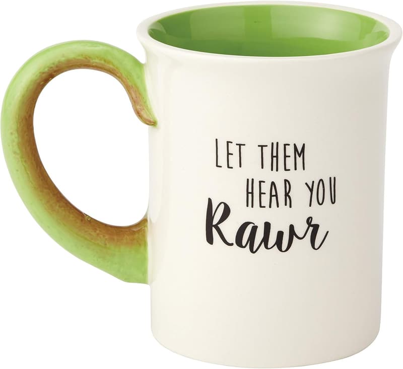 Tea Rex Stoneware Coffee Mug – 16 oz, Green
