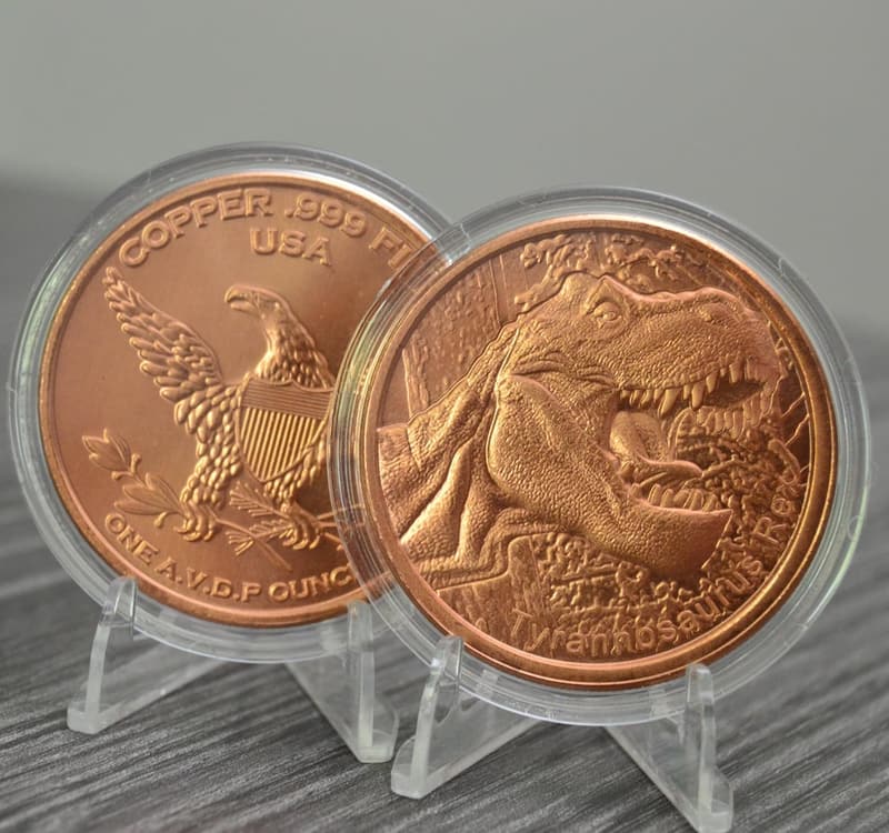 Tyrannosaurus Rex 1 oz .999 Copper Challenge Coin with COA
