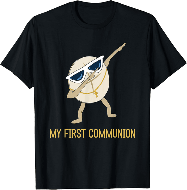 1st Communion Funny T-Shirt for Kids - Dabbing Wafer Design