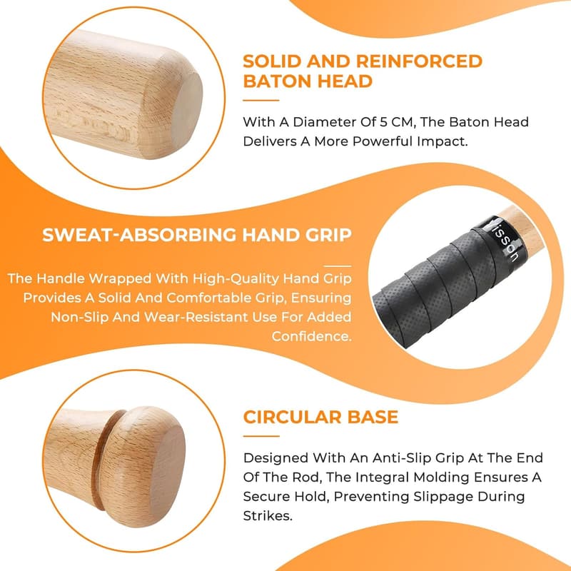Classic Wooden Baseball Bat for Training & Self Defense (29 in)