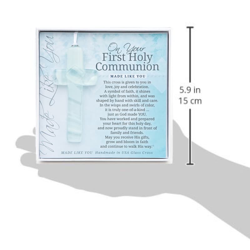 First Communion Handmade Glass Cross for Grandparents