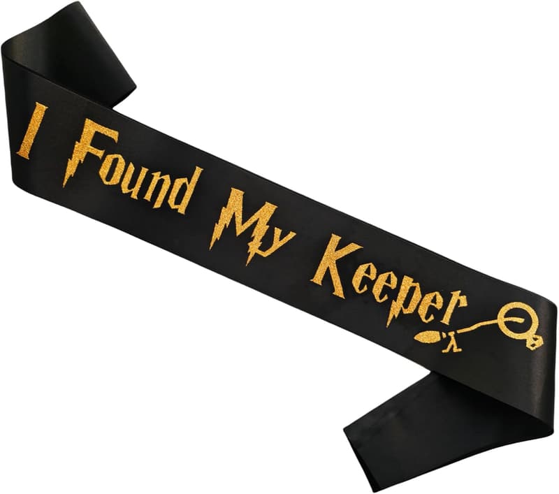 Witch-Themed Engagement Bride-to-Be Sash - Black & Gold