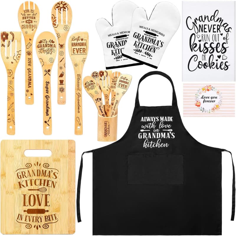 Mother's Day Wooden Cutting Board Set for Grandma
